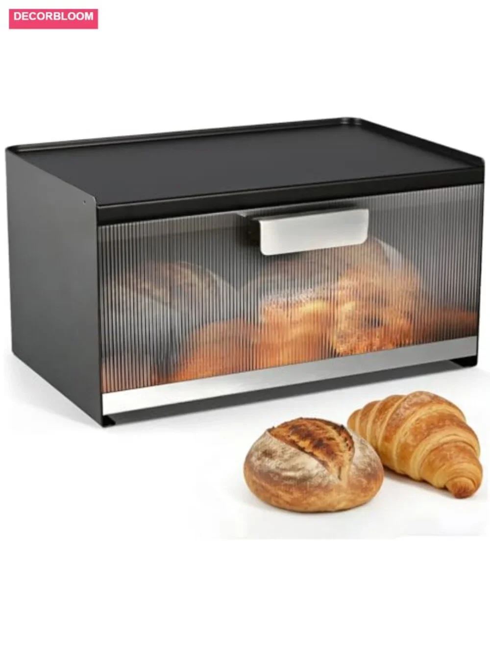 Metal Bread Box for Kitchen Countertop, 10 Qt Modern Small Breadbox